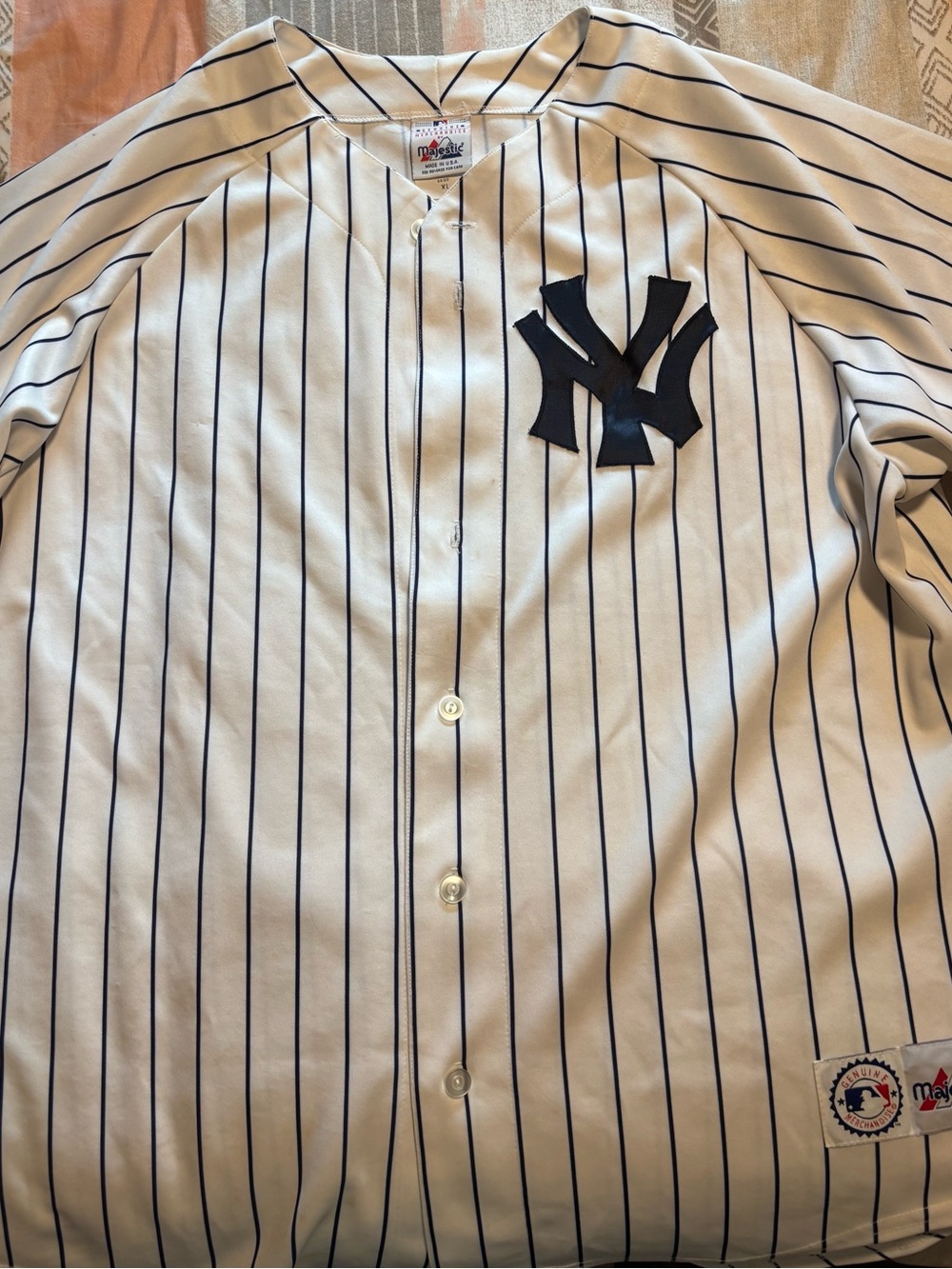 Jeter # 2 Majestic New York Yankees White Pinstripe Baseball Jersey